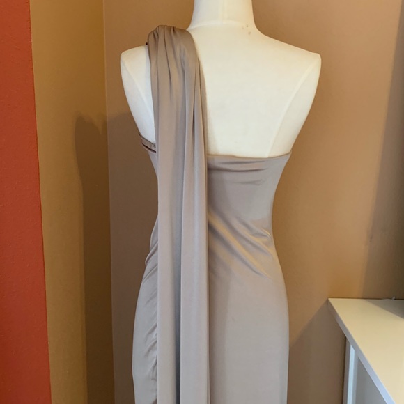 Halston Heritage Gold/Bronze Jersey Gown Sz 0 - Picture 6 of 9